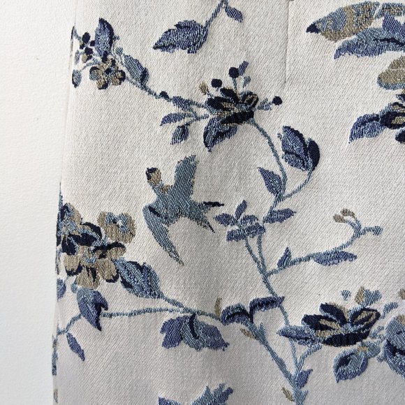 Ann Taylor Silver and Blue Embroidered Sheath - Picture 5 of 11